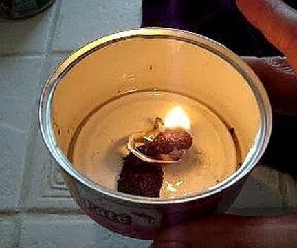 Oil Burner or Candle From Cooking Oil