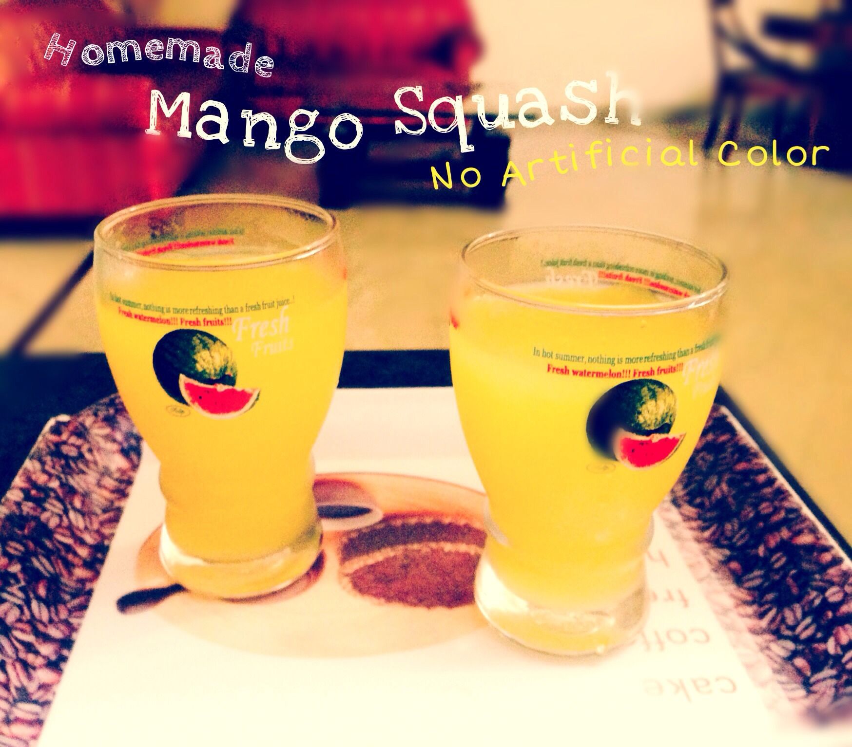 Homemade Mango Squash - No Artificial Flavours