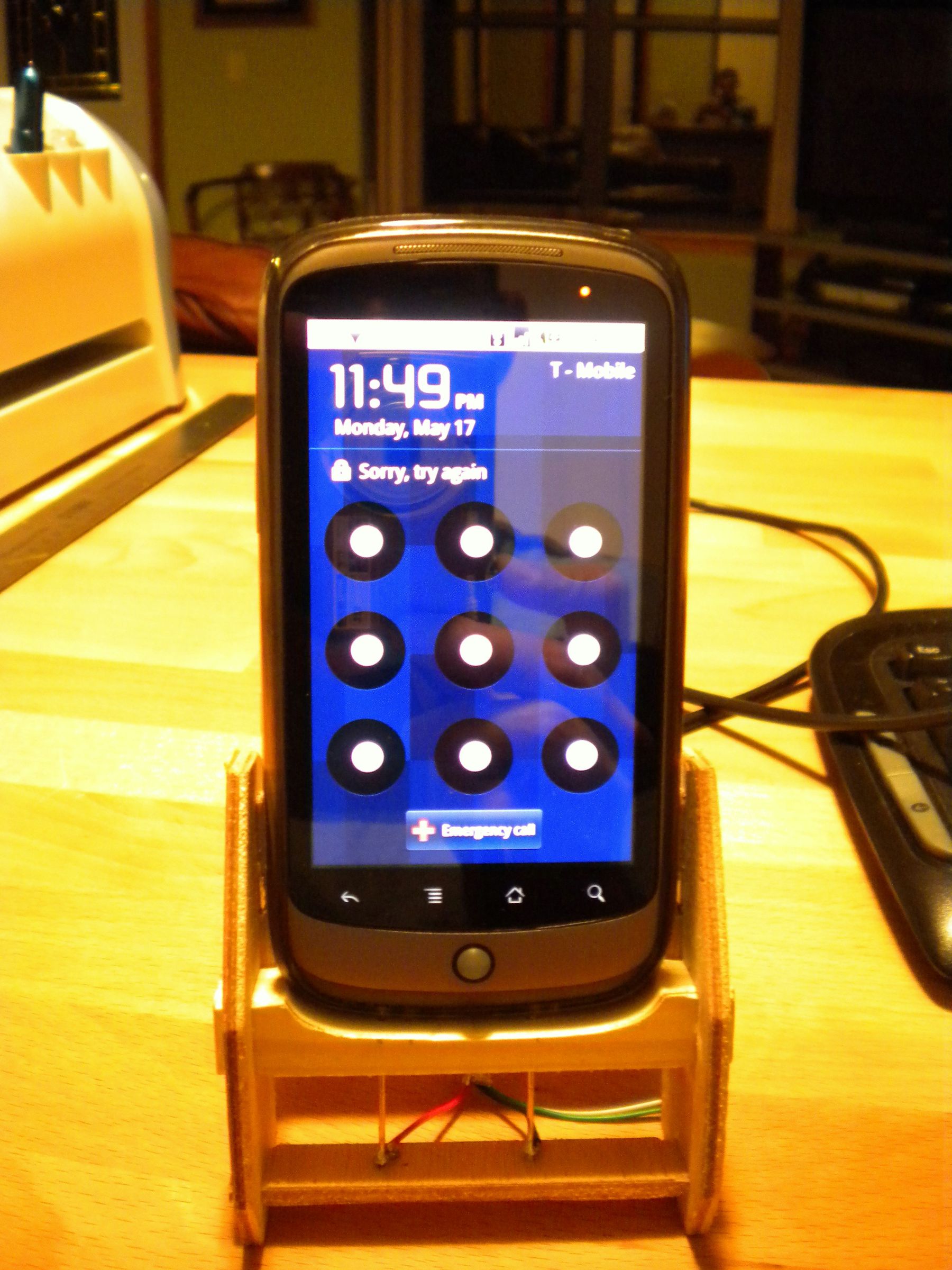 Charging Nexus One Dock