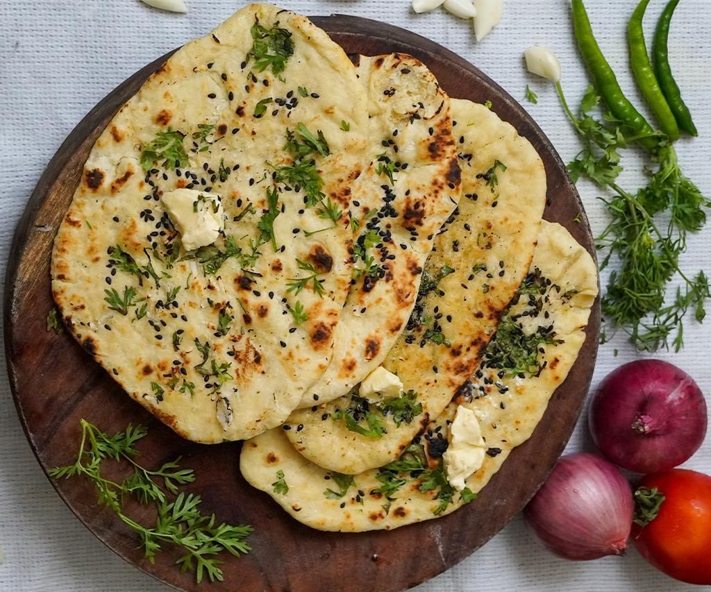 Butter Garlic Naan (Spicy Indian Flat Bread)