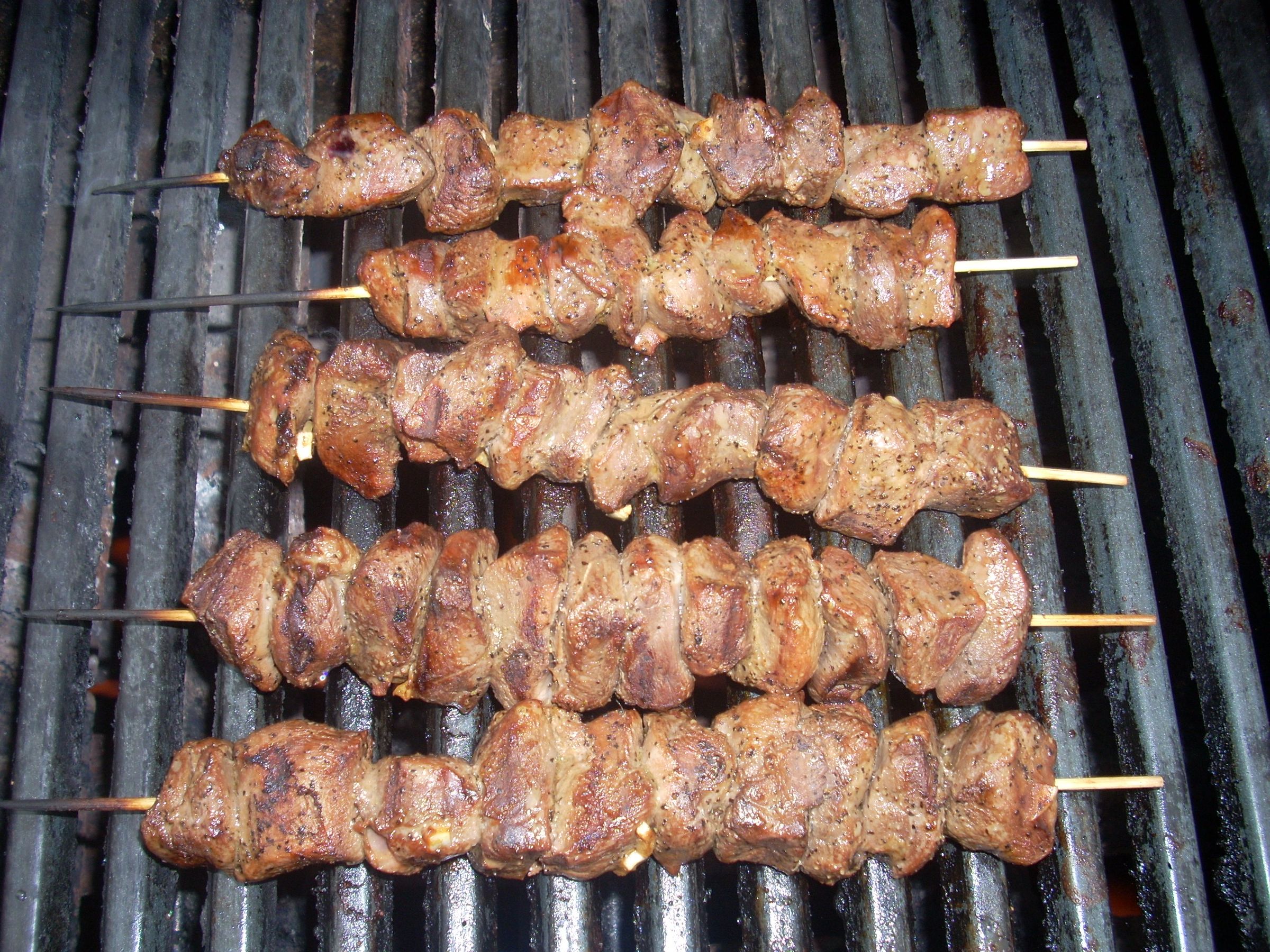 Preparing and Cooking Garlic Duck Skewers