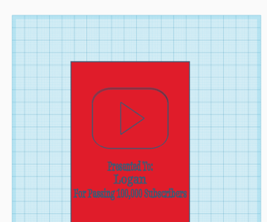 Youtube Silver Playbutton, Designed in Tinkercad
