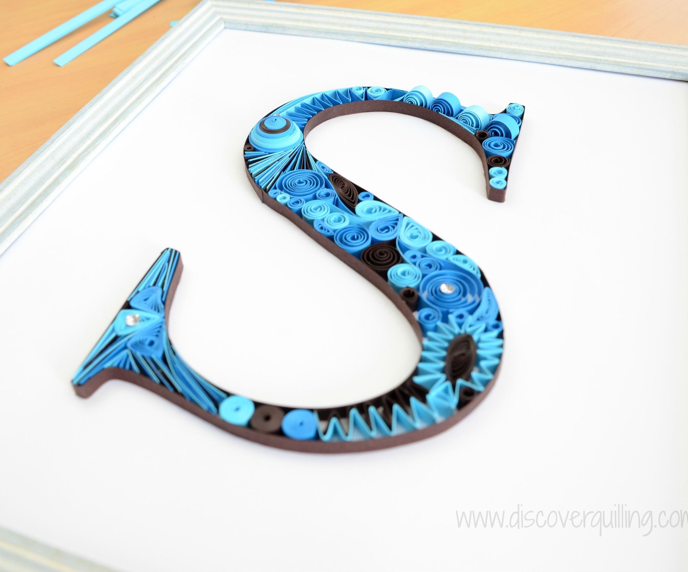 Framed Paper Quilling Letter S 