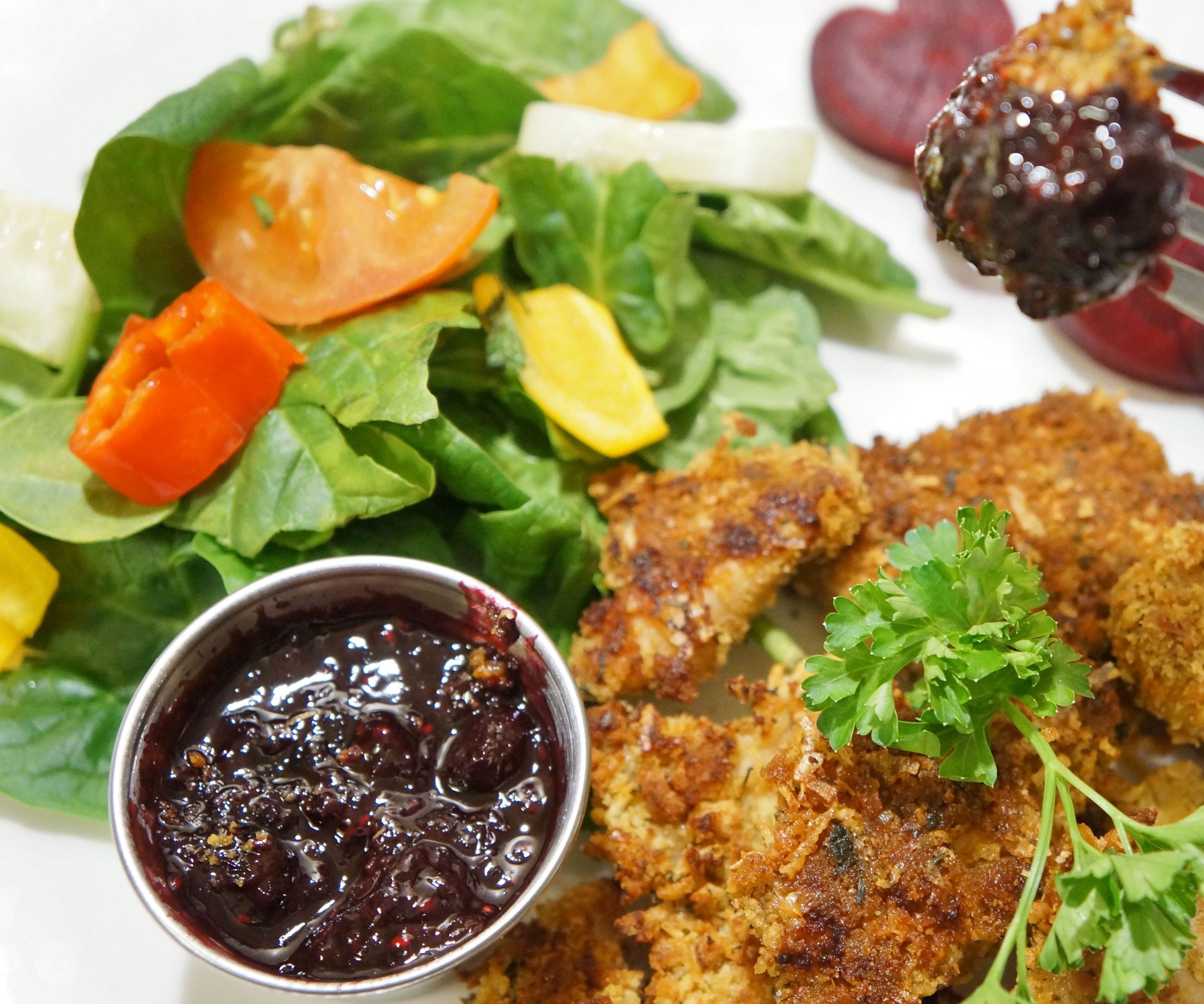 Homemade Baked Chicken Nuggests With Special Dipping Sauce for Date Night Dinners