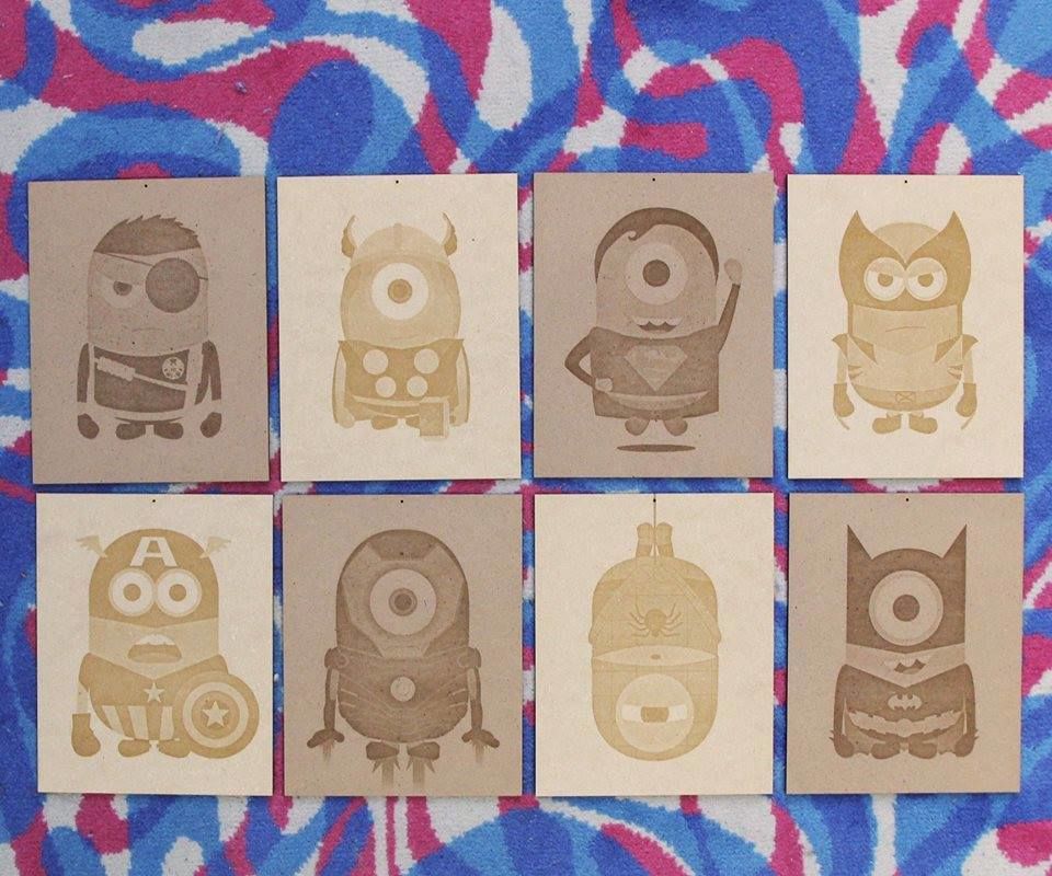 Minion Superhero Wood Posters