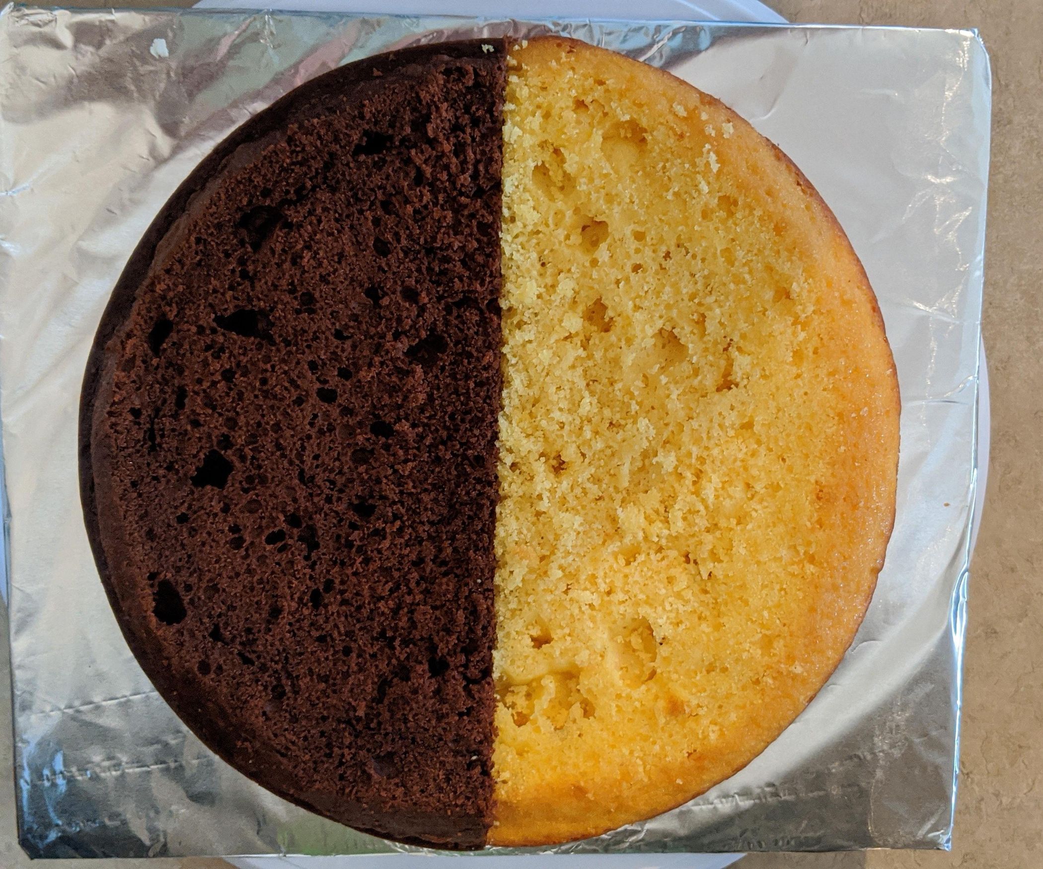 Two Flavor (Half & Half) Round Cake 5 Steps Instructables