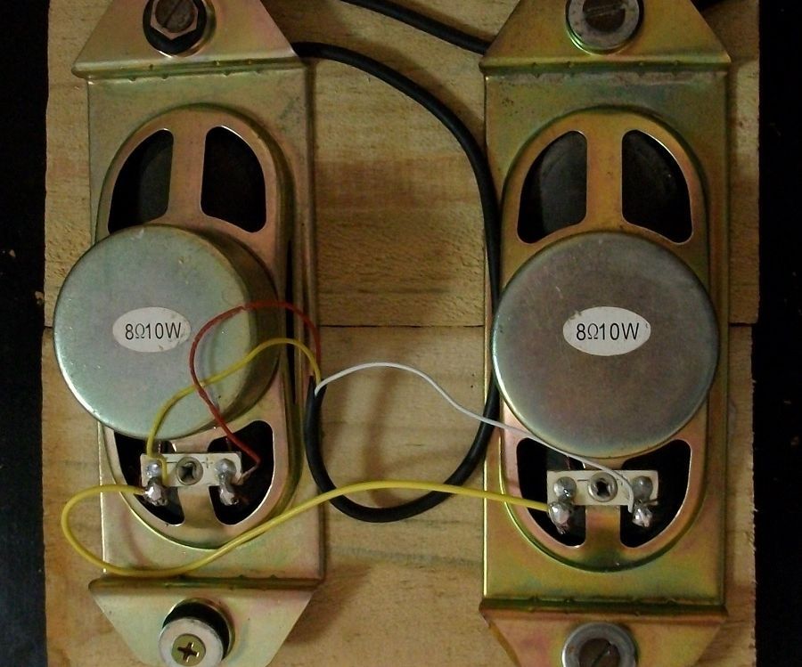 Double Speakers on Wood