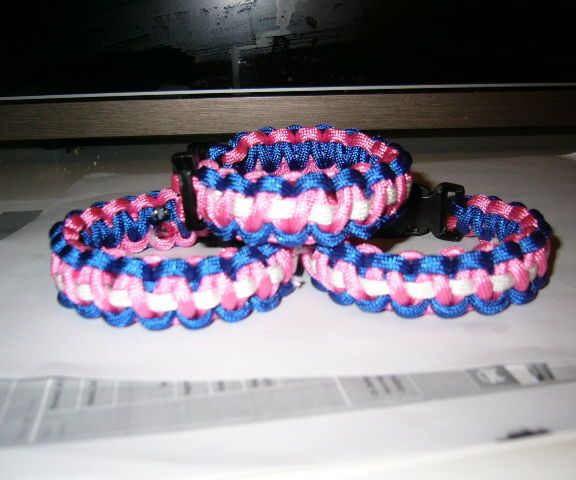 Trans* flag paracord bracelet (three colors)