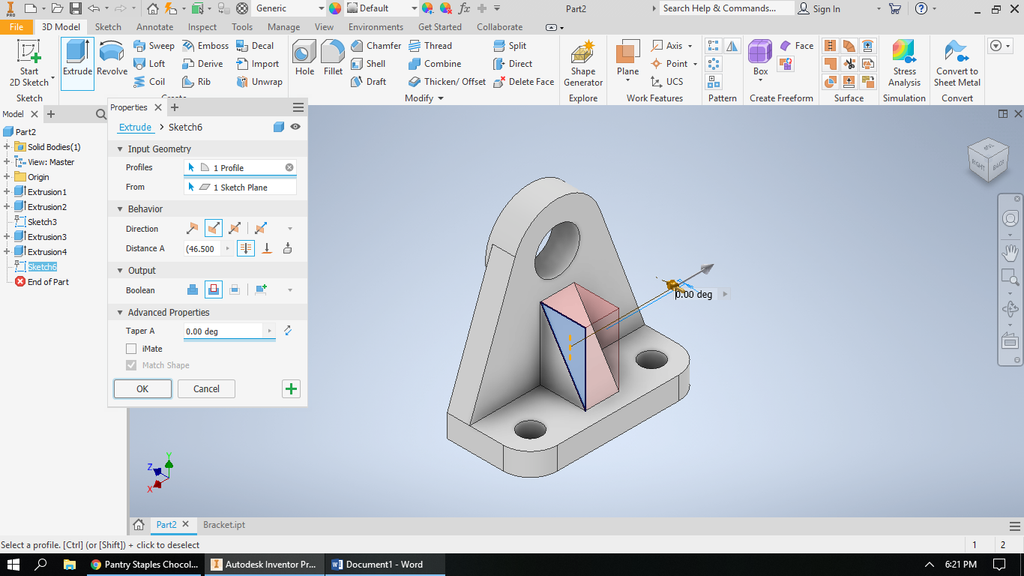 A Bracket for a Wheel Assembly on Autodesk Inventor : 20 Steps ...