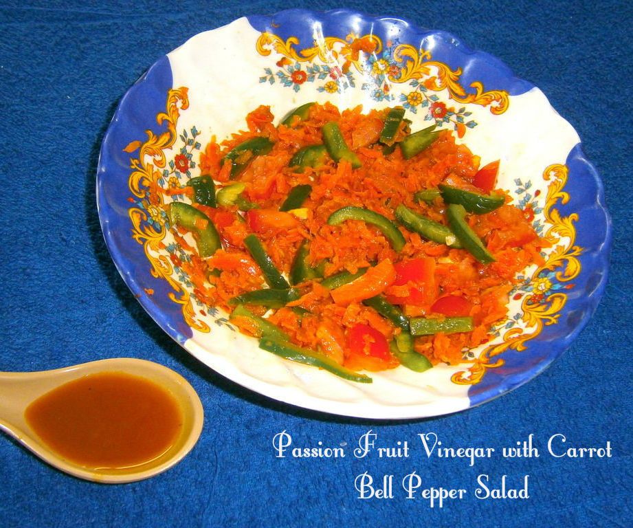 Passion Fruit Vinegar (From Scratch) With Carrot Bell Pepper Salad 7