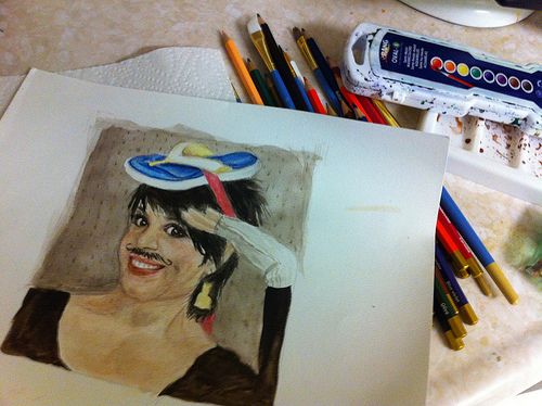 Make Art for Cheap - Borrow a Kid's Watercolor Paint