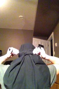 Tie Sleeves on Back of Head