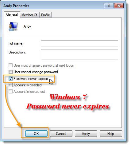 Remove Windows 7 Password Expiration Notification