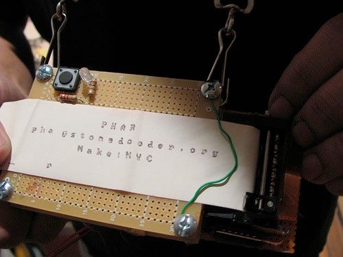 Make:NYC Badge Contest entry from an old GameBoy printer