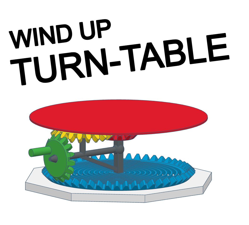 Wind Up Turn-Table 3D Printed