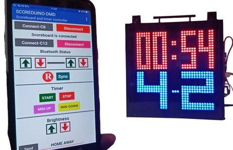 Soccer, Football Cricket Scoreboard. Dual Color P10- Scoreduino Arduino DIY Digital Scoreboard.