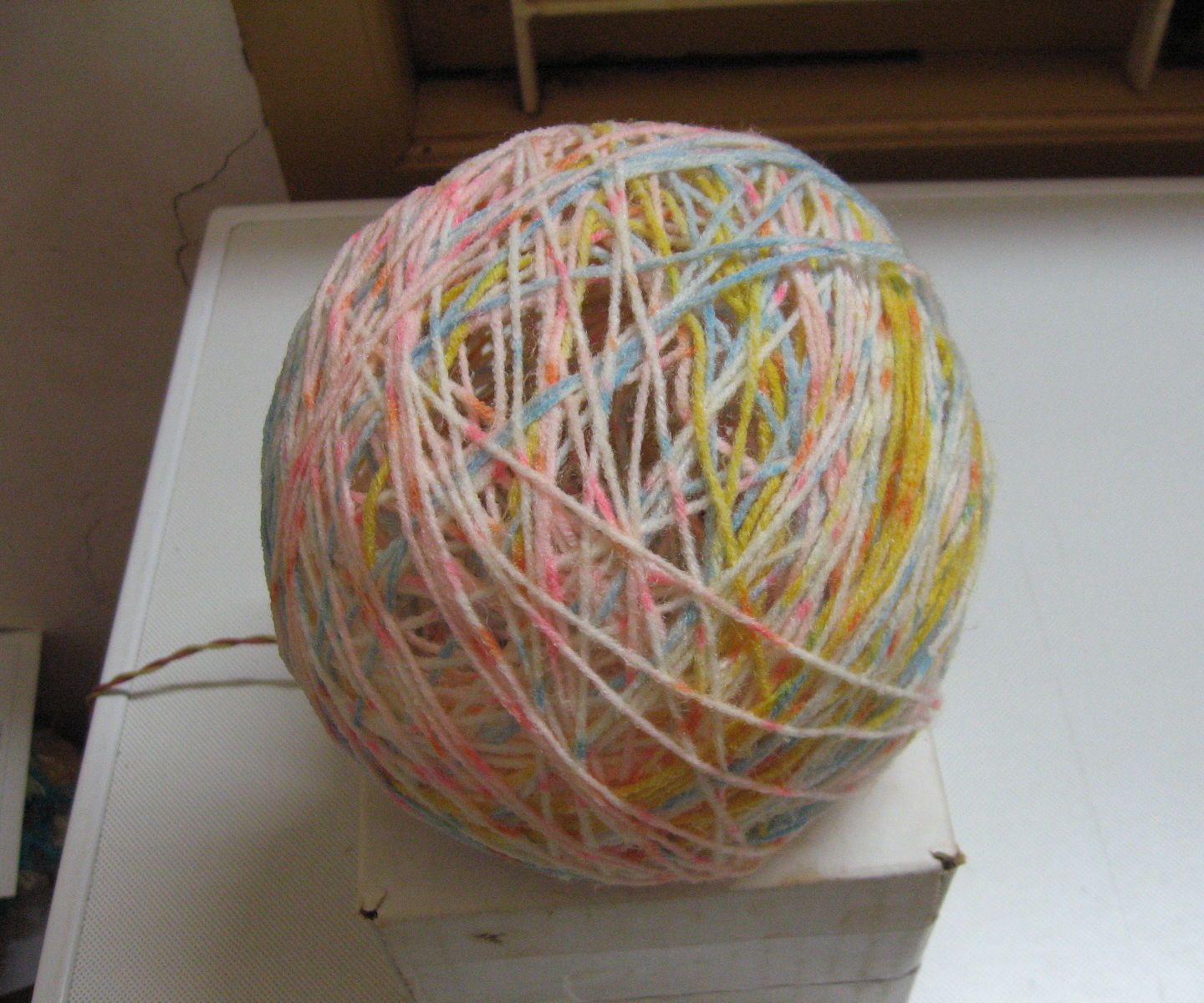Lampshade Made With Glued Yarn