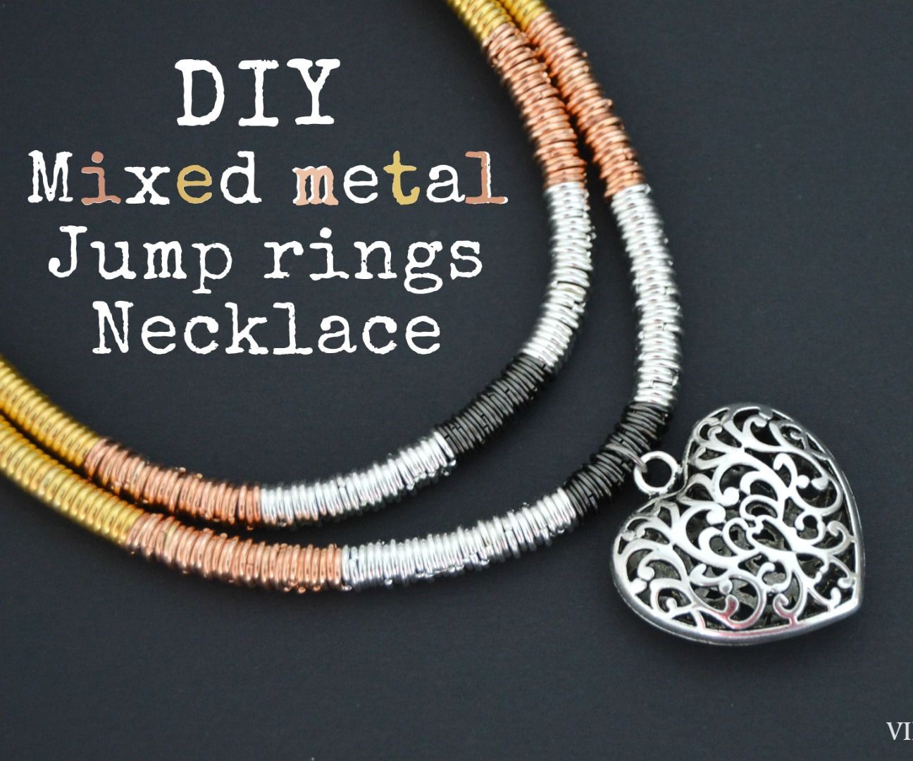 DIY Mixed Metal Jump Ring Necklace