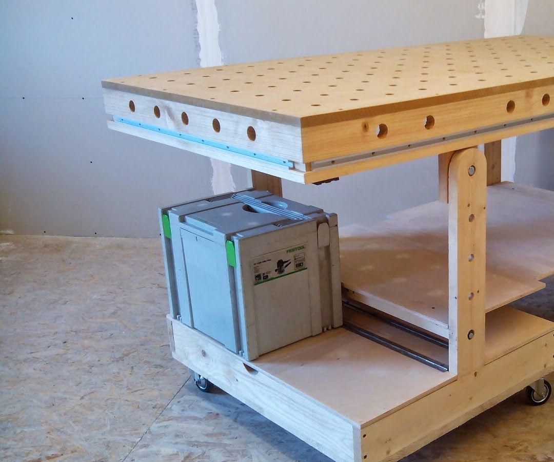 Folding Workbench and Bench Top Power Tool Organizer