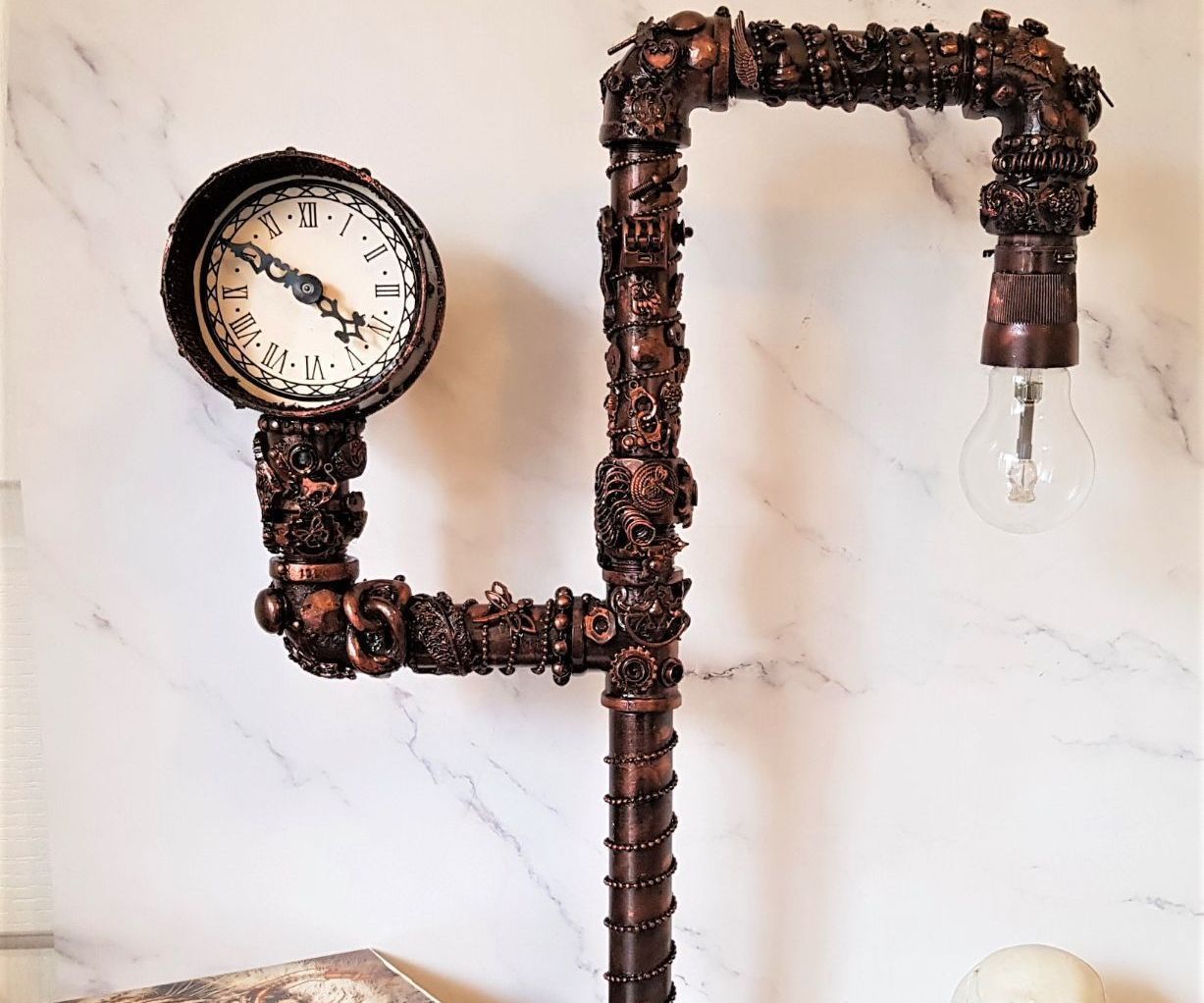 Mixed Media Steampunk Lamp