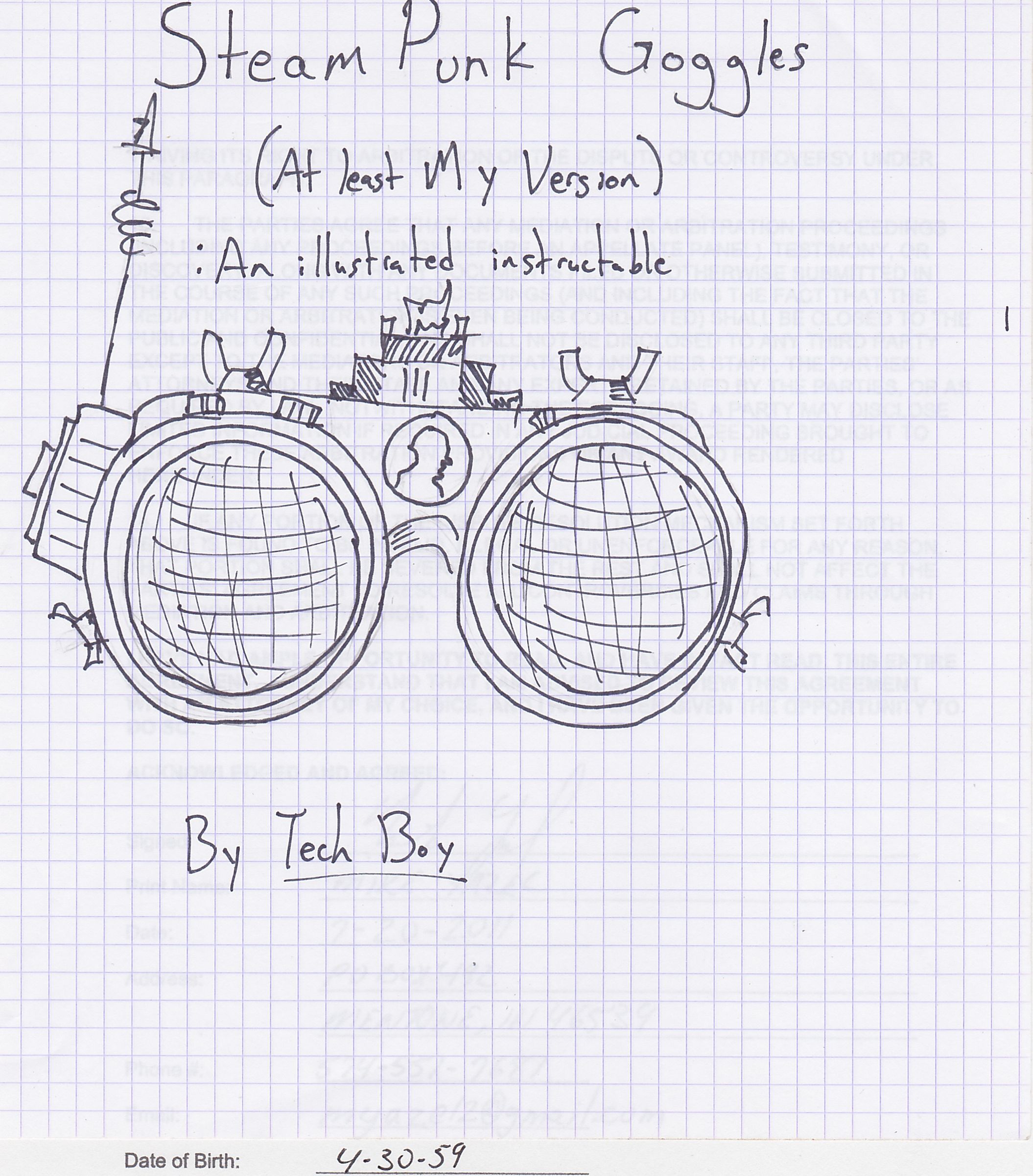 Tech Boy's Steampunk Goggles!