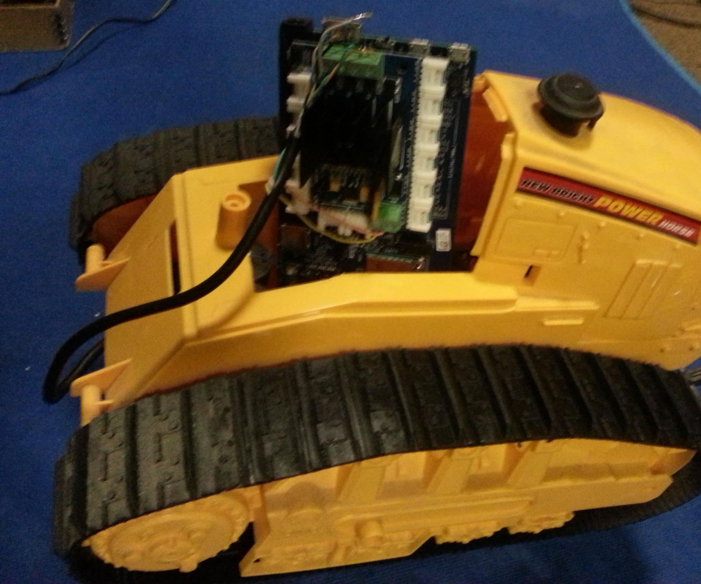 Driving a New Bright Toy Bulldozer With an Intel Edison