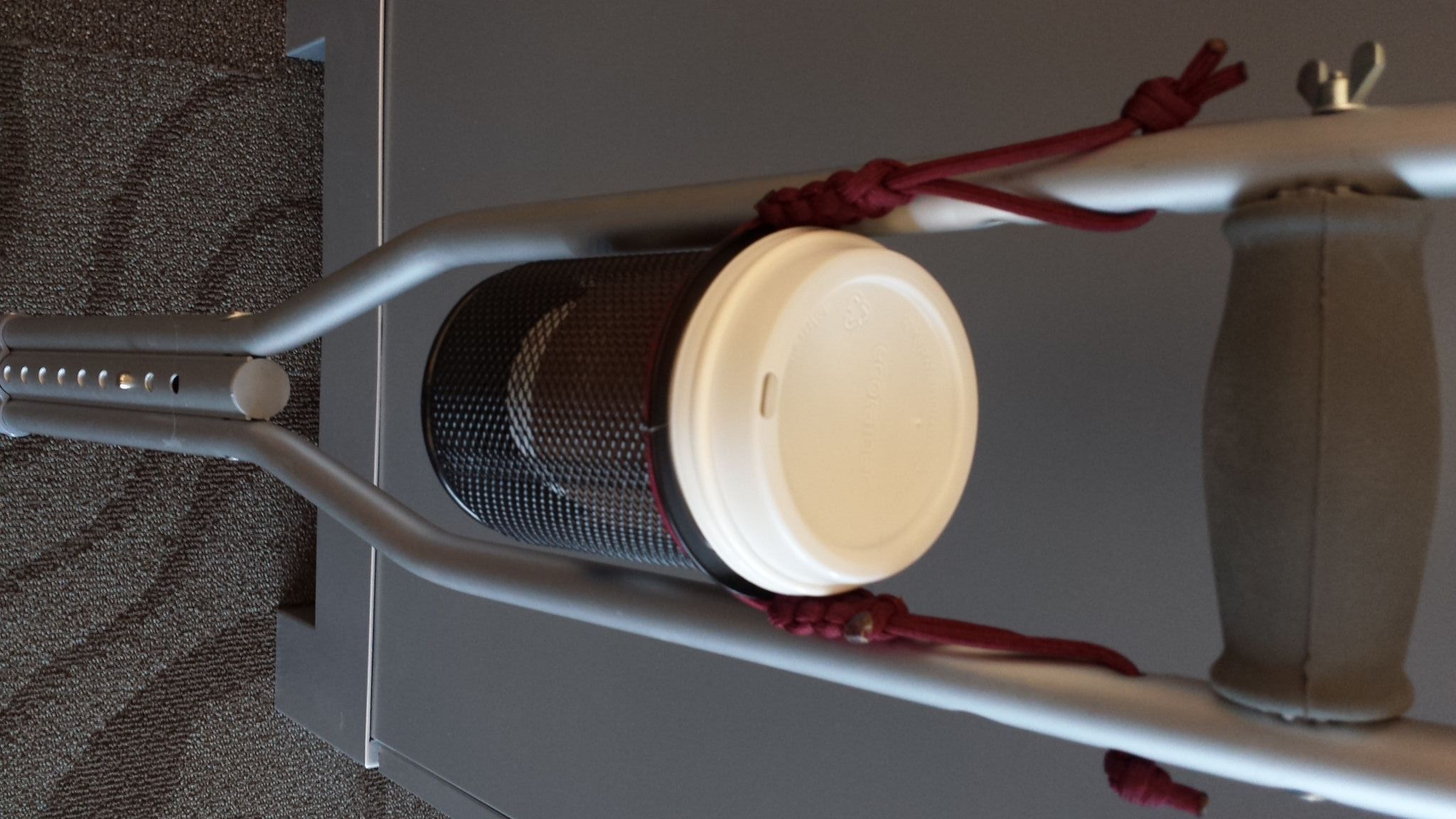 Cup Holder Made From Paracord and an Office Pen Cup 3 Steps