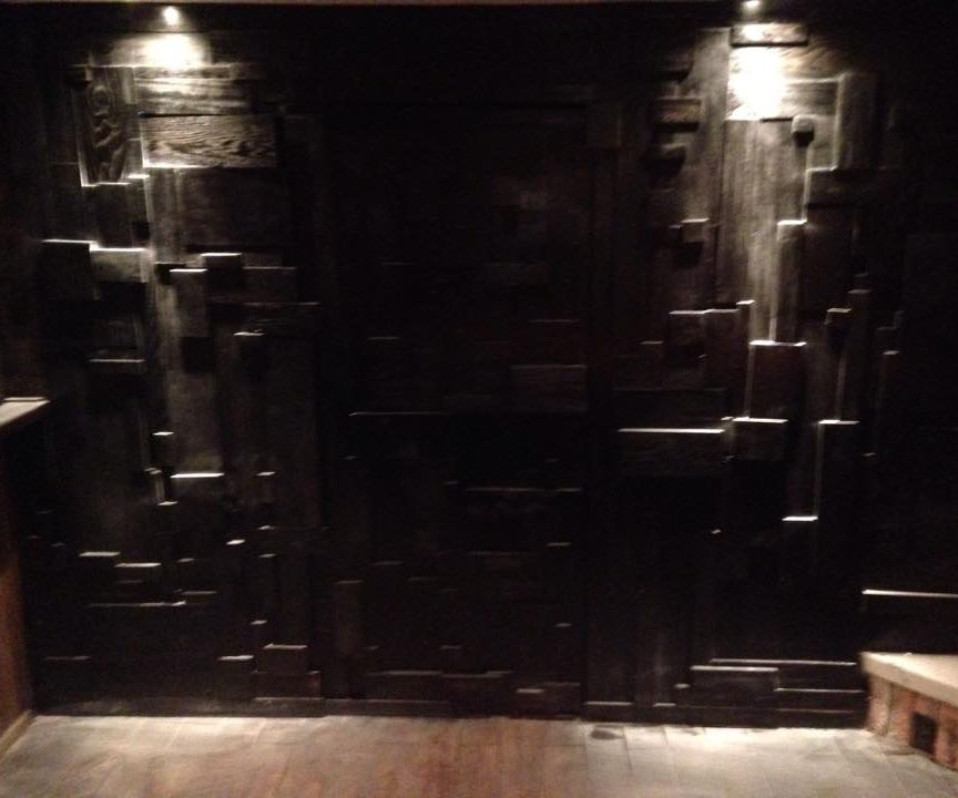 Scrap Wood Wall Art With Secret Door.