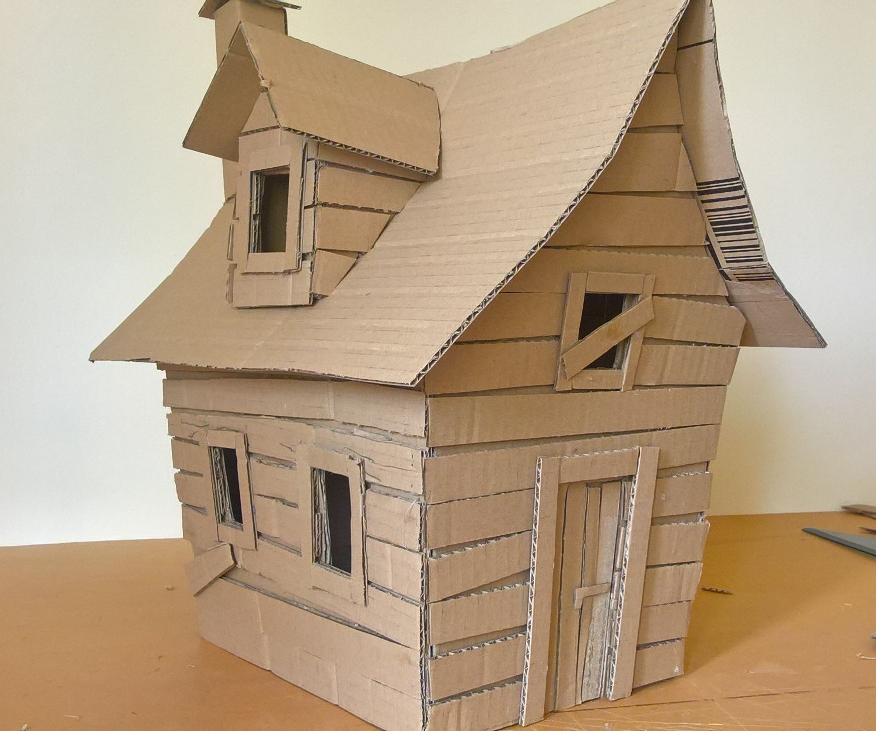 DIY Witch House Using Recycled Cardboard.