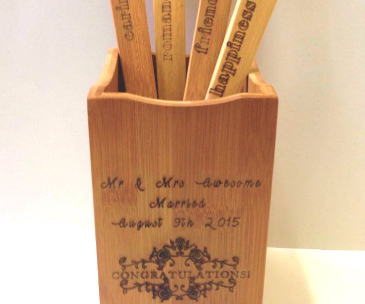 Wedding Gift - Laser Cut Utensil Caddy