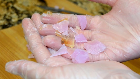 Put Soap Chunks in Container