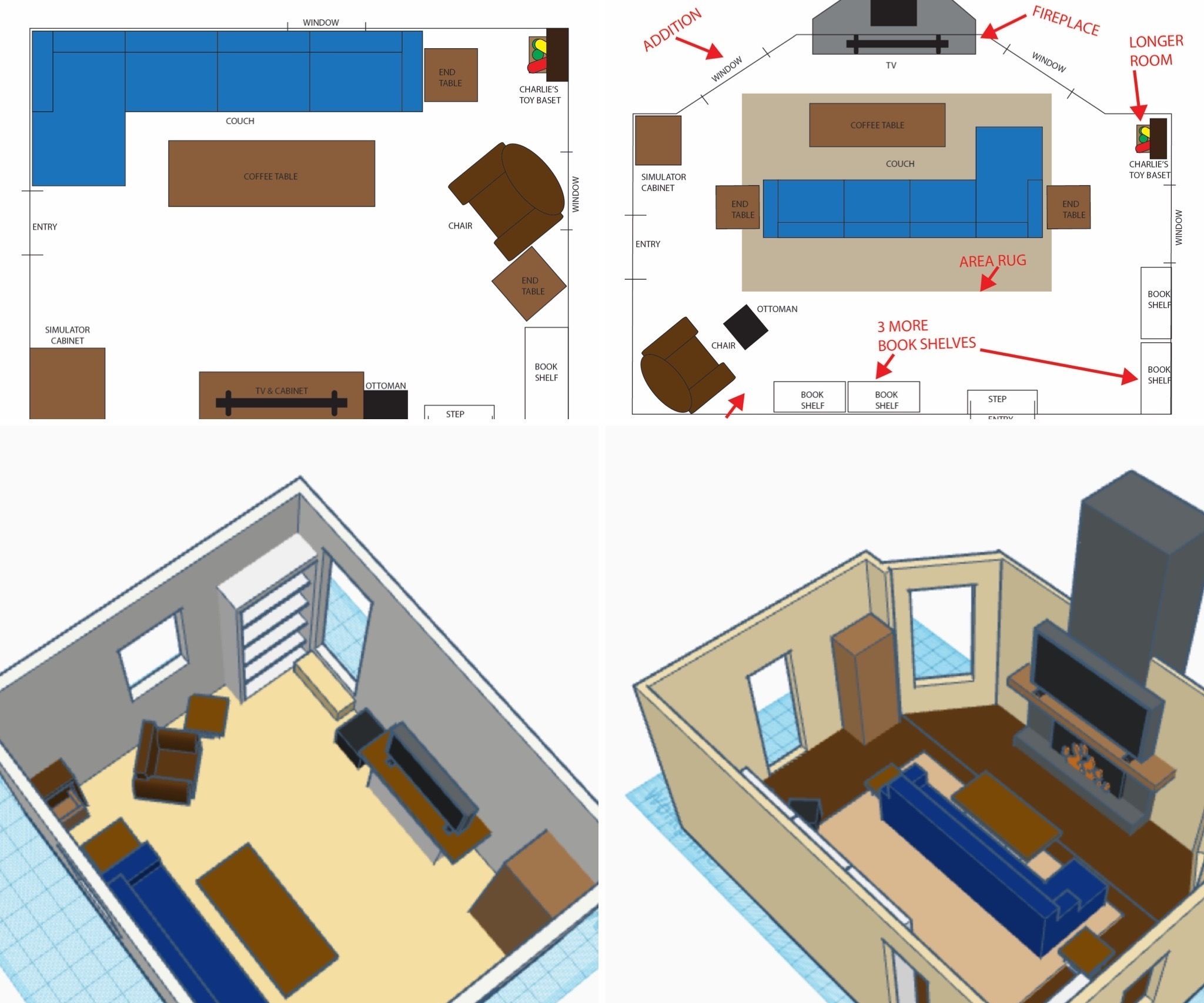 Room redesign project tinkercad
