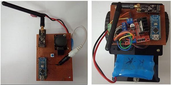 A Robotic Car Using Joystick, NRF24L01 Module and Arduino Nano