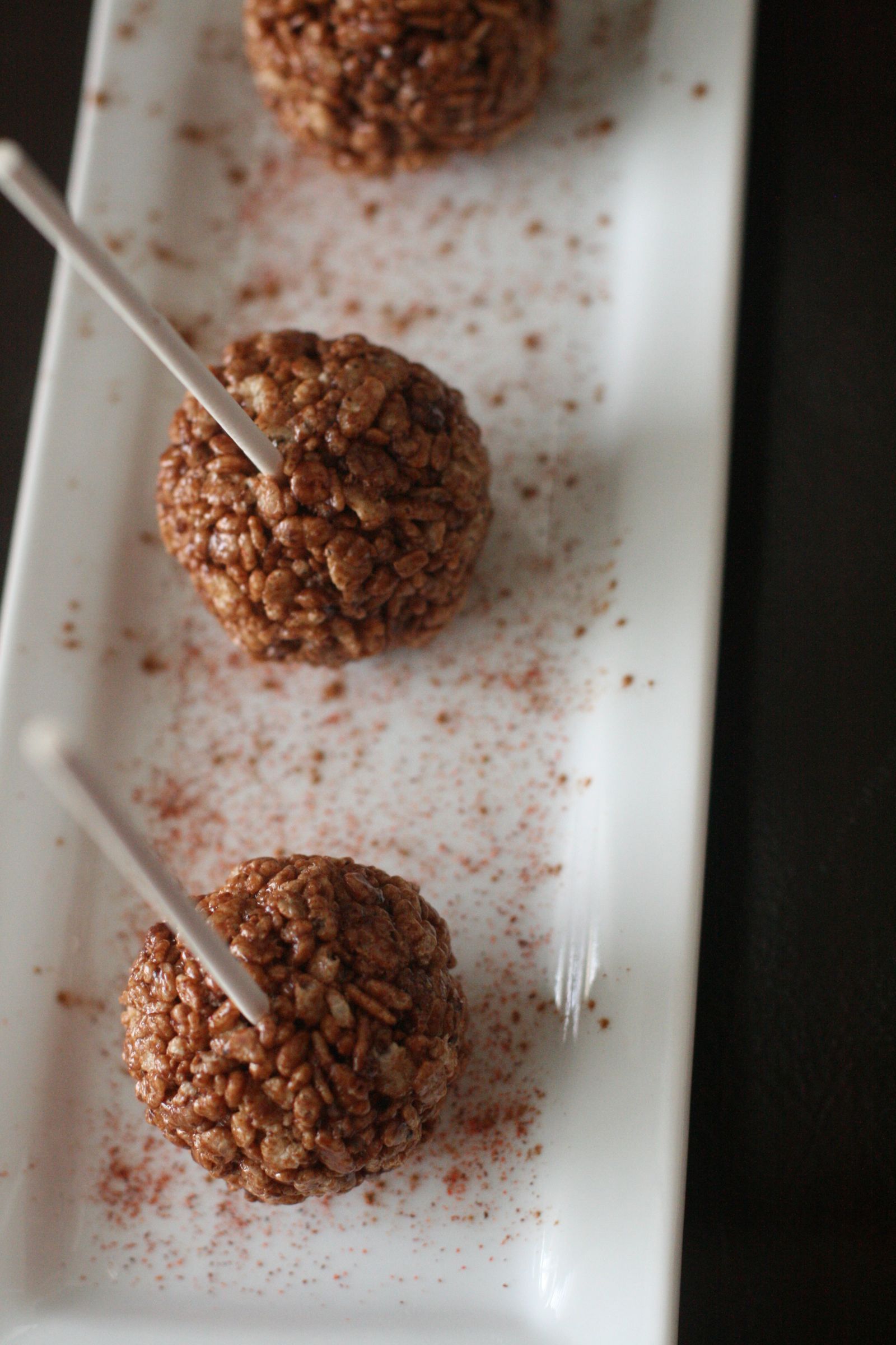 Chocolate Sweet and Spicy Rice Krispy Pops