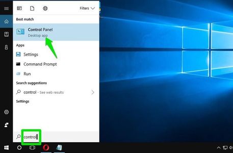 Windows: Search for the Control Panel