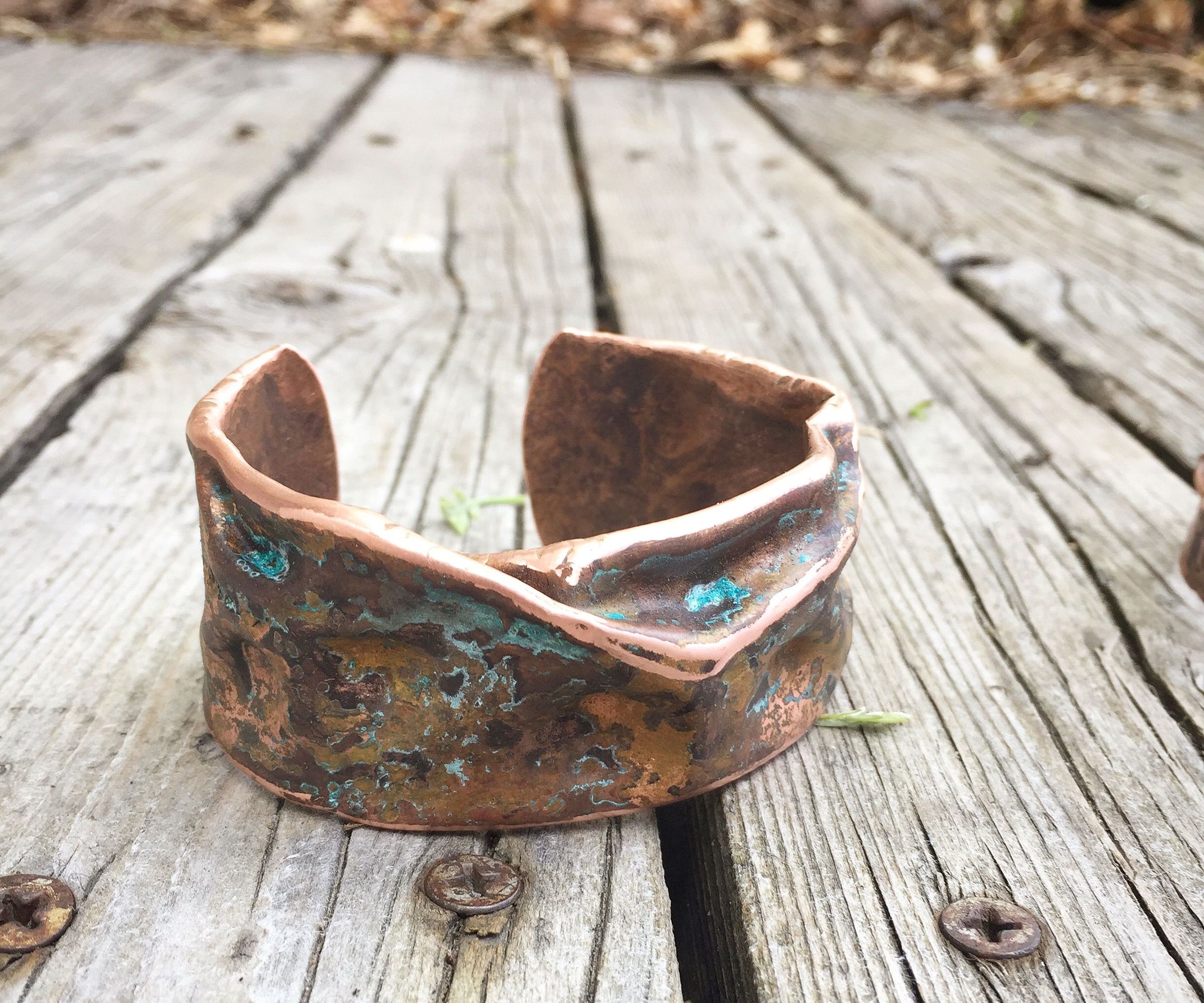 Forged Repurposed Copper Pipe Cuff