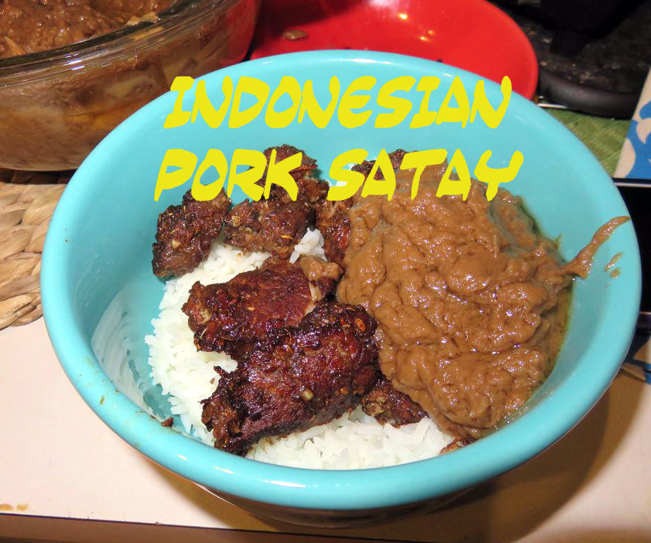 Indonesian Pork Satay With Traditional Peanut Sauce