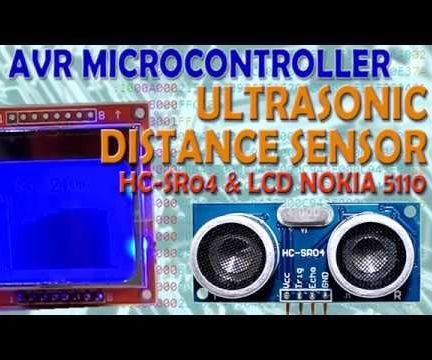 AVR Microcontroller. Ultrasonic Distance Sensor. HC-SR04 on LCD NOKIA 5110