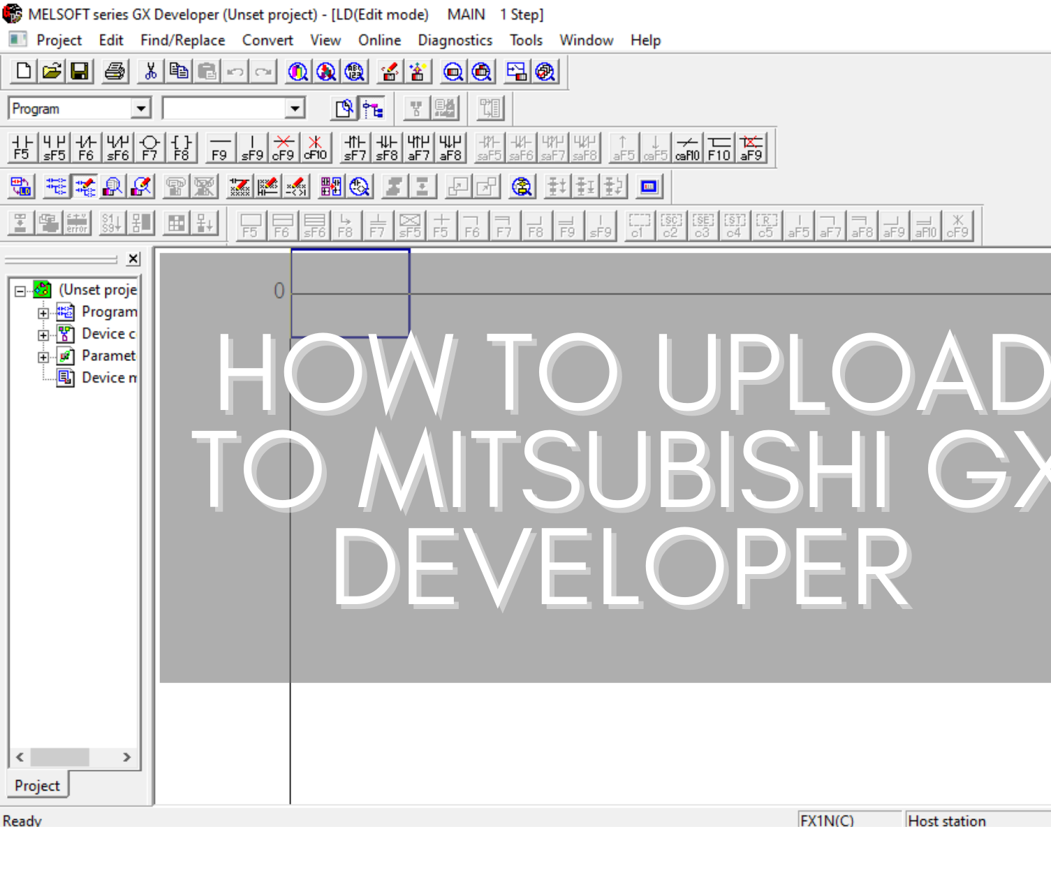 How to Upload to Mitsubishi GX Developer (using JL1N-14MR PLC)