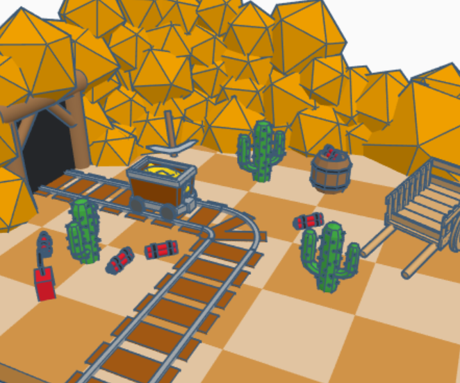 Low Poly Desert Scene