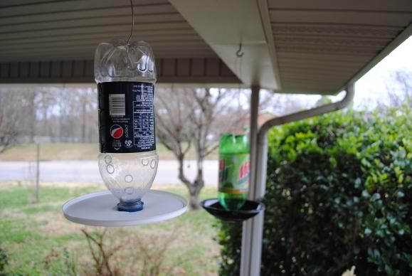 Bird Feeder From Recycled Drink Bottle.