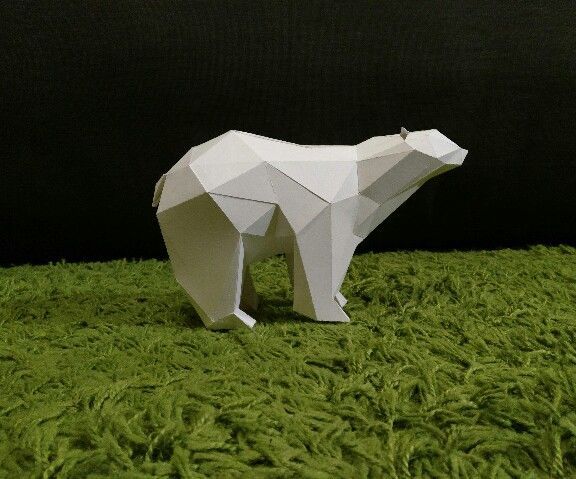 Polygon Polar Bear Paper Craft