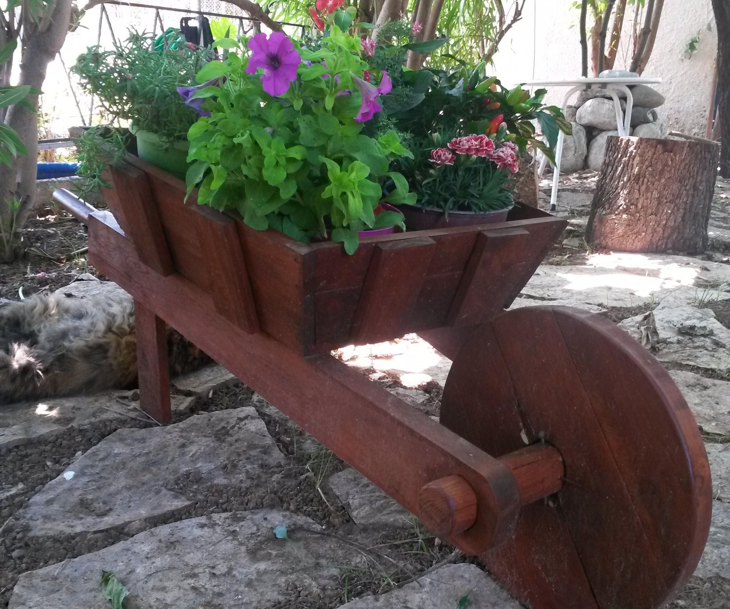 Rustic Wheelbarrow Flower Planter