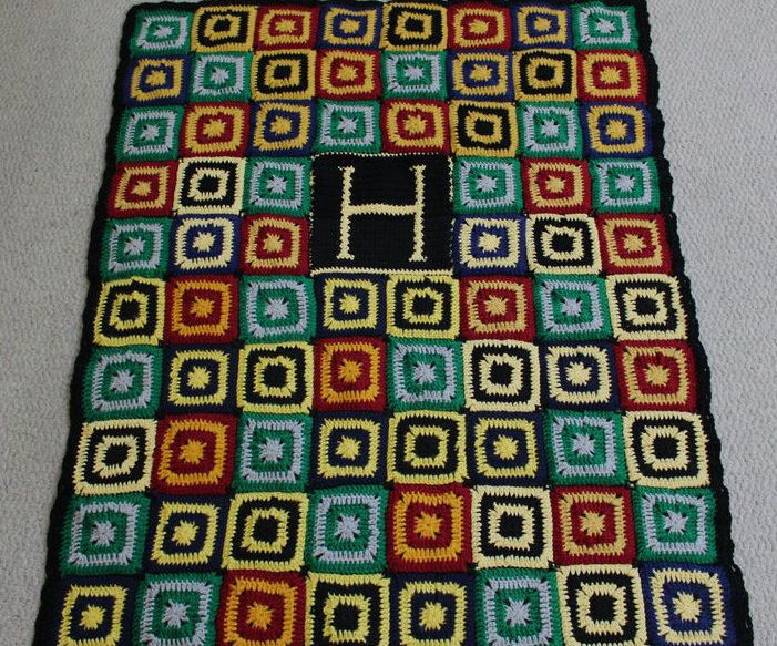 Hogwarts House Crochet Quilt