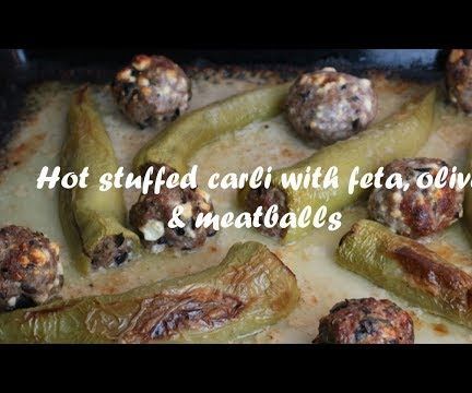 Hot Stuffed Carli With Feta, Olive & Meatballs Recipe 