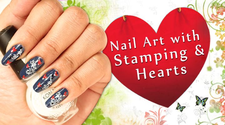 How to Stamping Nail Art With Heart