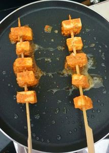 Heat Up Some Oil in a Pan, and Cook the Paneer 