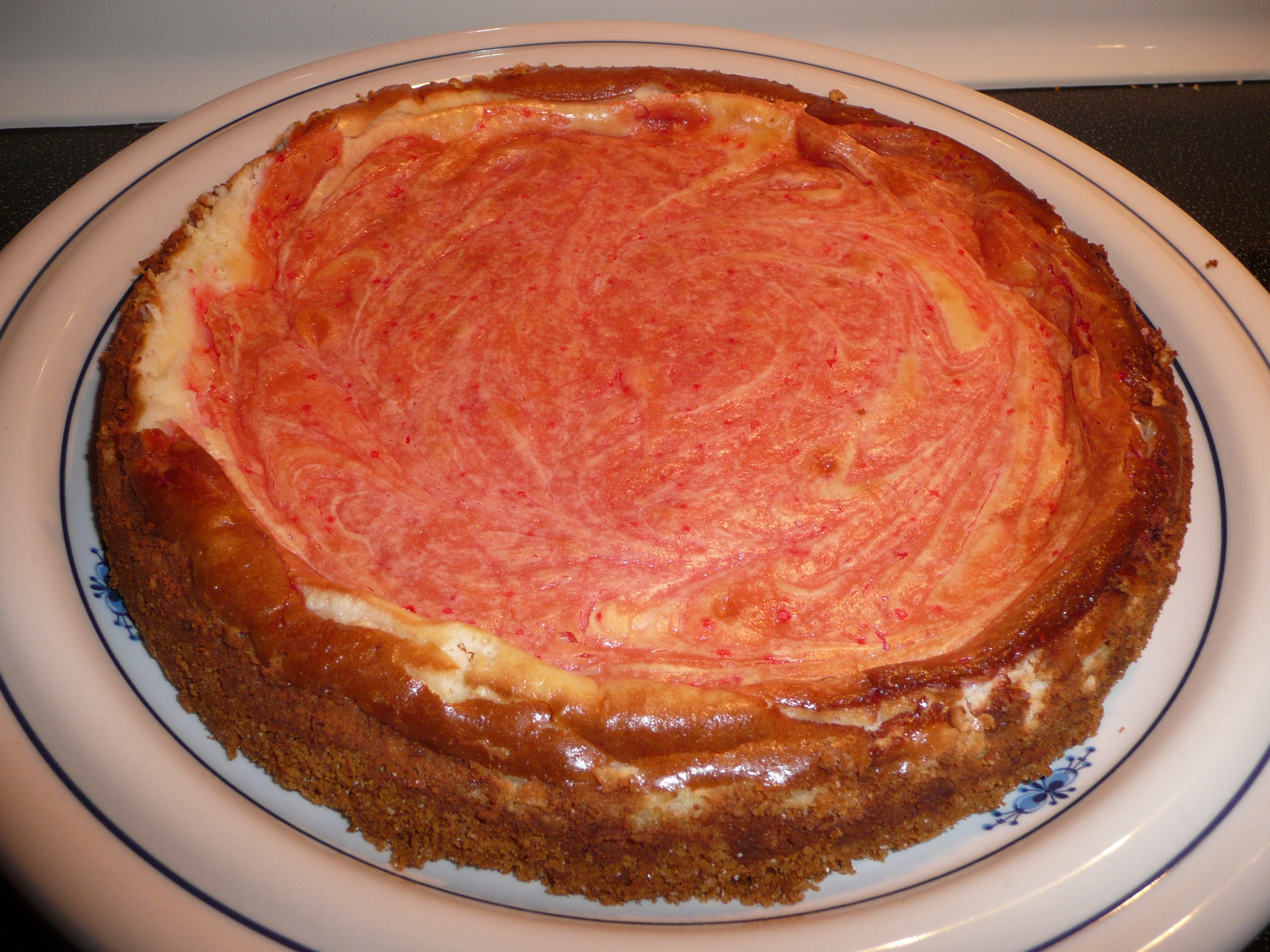 Candy Cane Marbled Cheesecake