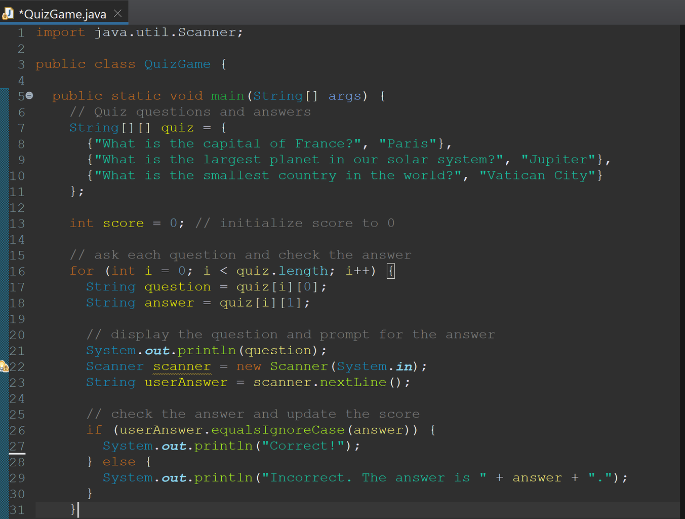 Java Quiz Game : 11 Steps - Instructables