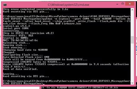 Installing the Firmware With Camera Driver on Esp32 S3 Sense:-